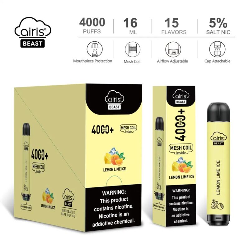 Airis Beast 4000 Puffs Disposable Vape Wholesale High Capacity Lightweight Design - Image 2