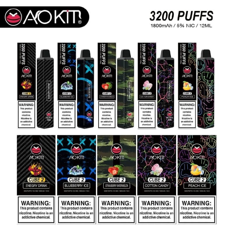 Aokit Cube 2 Disposable Vape Wholesale 3200 Puffs Lightweight Design - Image 2
