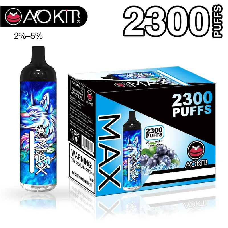 Aokit Max 2300 Puffs Disposable Vape Wholesale Long-Lasting Portable Vape Design