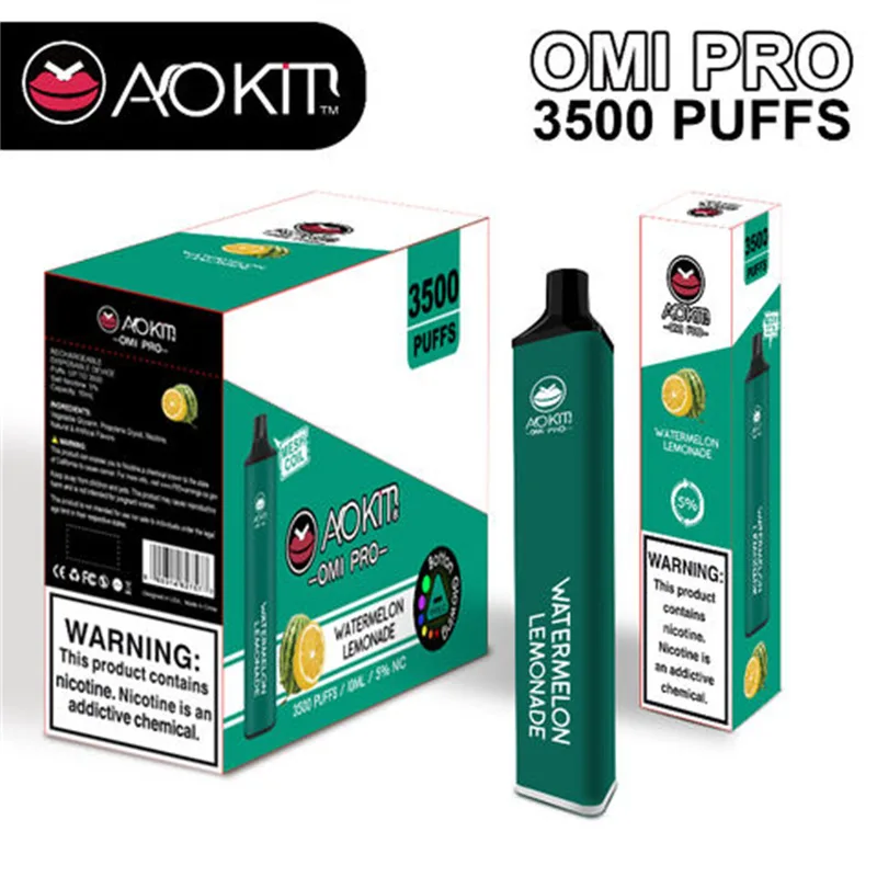 Aokit Omi Pro 3500 Puffs Vape desechable al por mayor Diseño de Vape Ligero y Duradero