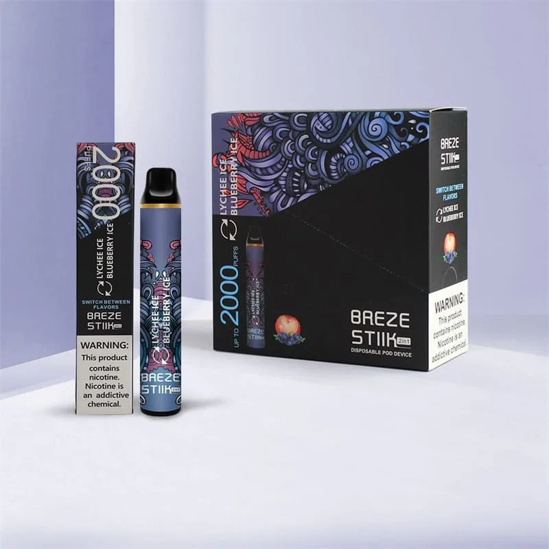 Breze Stiik 2 en 1 2000 Puffs Vape Desechable Mayorista Doble Sabor Diseño Compacto