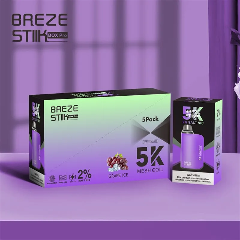 Breze Stiik BOX Pro 5000 Puffs Disposable Vape Wholesale Long-Lasting Adjustable Design - Afbeelding 6