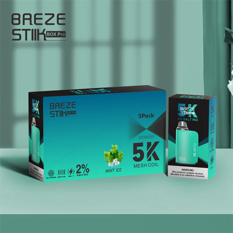 Breze Stiik BOX Pro 5000 Puffs Disposable Vape Wholesale Long-Lasting Adjustable Design - Afbeelding 5
