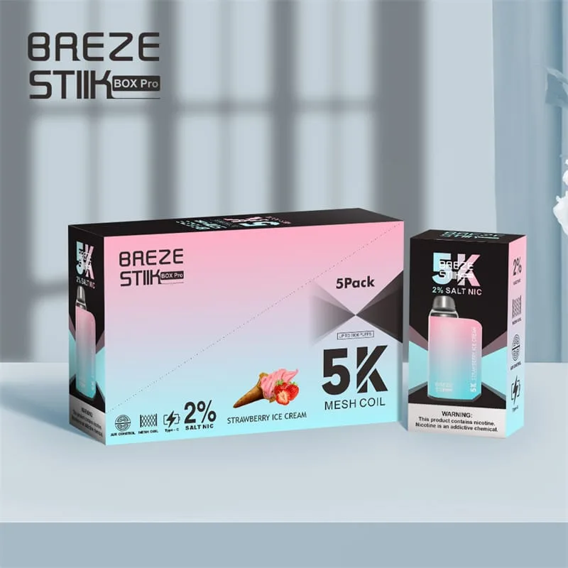 Breze Stiik BOX Pro 5000 Puffs Wegwerp Vape Groothandel Long-Lasting Verstelbaar Ontwerp