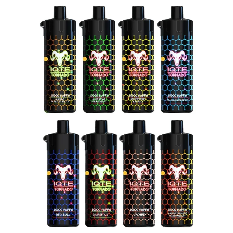 IQTE TORNADO 10000 Puffs Disposable Vape Wholesale Adjustable Airflow High Performance