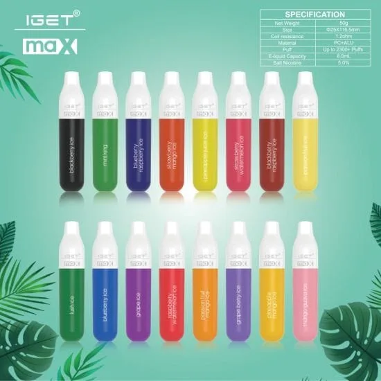 IGET Max 2300 Puff usa e getta e Vape portatile ad alte prestazioni all'ingrosso
