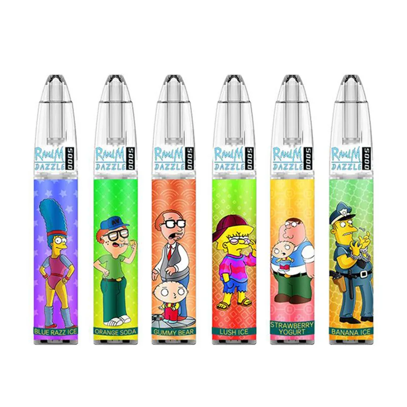 RandM Dazzle 5000 Puffs RGB Licht Gloeiende Wegwerp Vape Groothandel Langdurig Slank Ontwerp