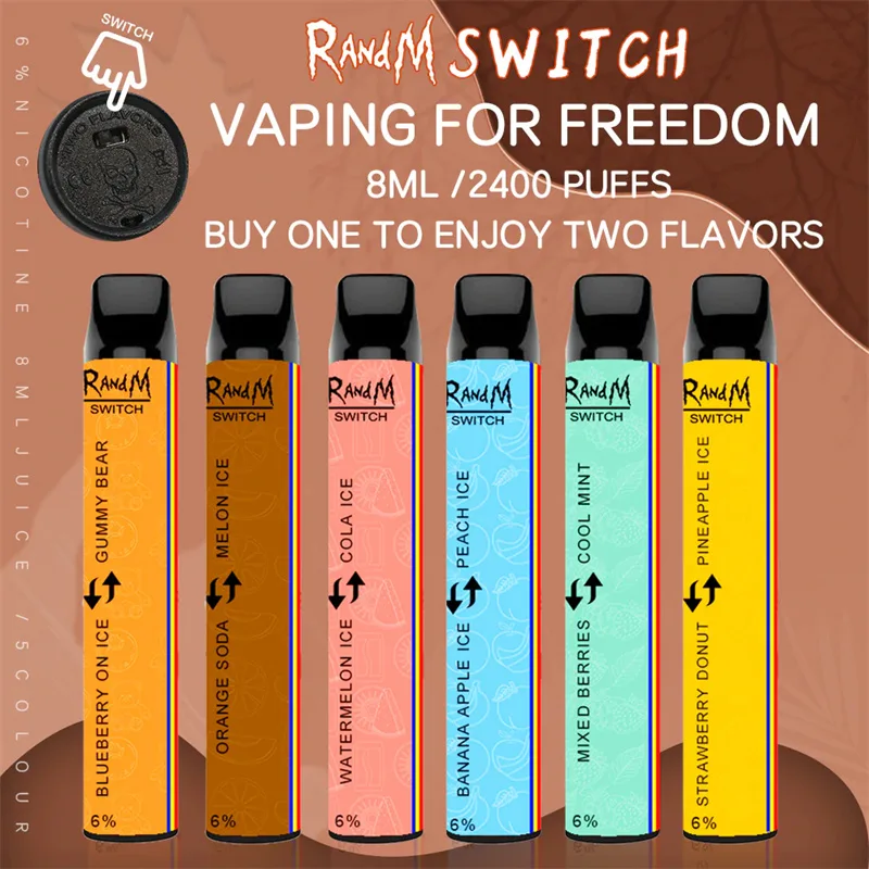 RandM Switch 2in1 2400 Puffs Wegwerp Vape Groothandel Dual Flavor Draagbaar Ontwerp