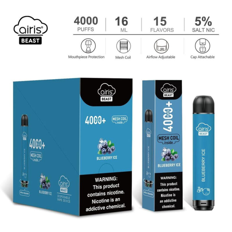 Airis Beast 4000 Puffs Disposable Vape Wholesale High Capacity Lightweight Design - Image 16