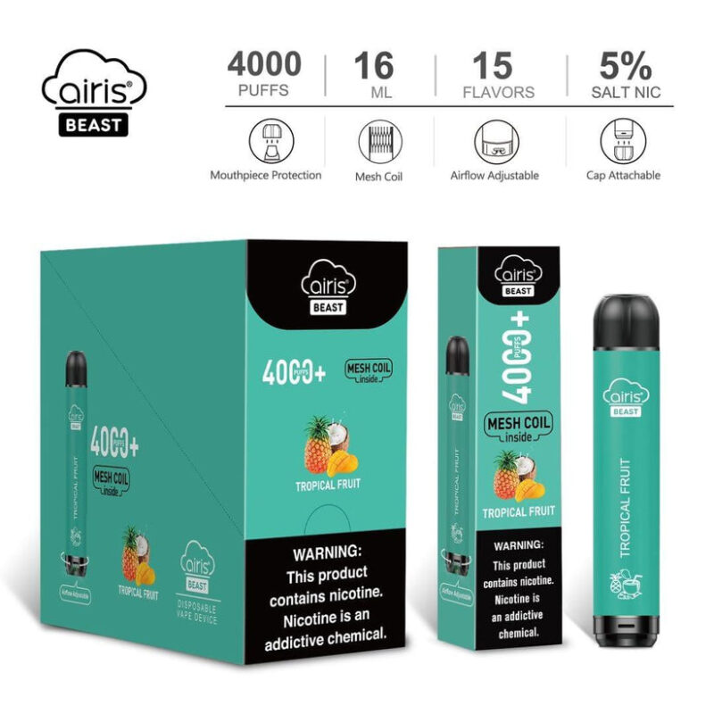 Airis Beast 4000 Puffs Disposable Vape Wholesale High Capacity Lightweight Design - Image 13