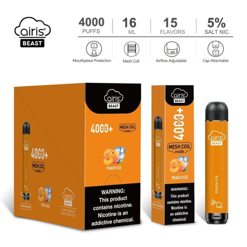 Airis Beast 4000 Puffs Disposable Vape Wholesale High Capacity Lightweight Design - Image 12