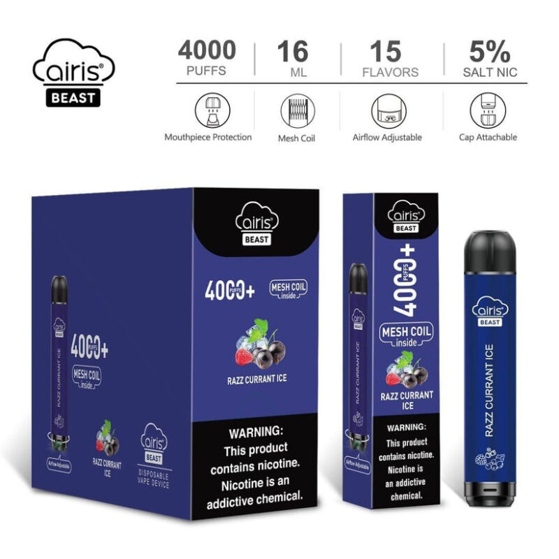 Airis Beast 4000 Puffs Disposable Vape Wholesale High Capacity Lightweight Design - Image 9