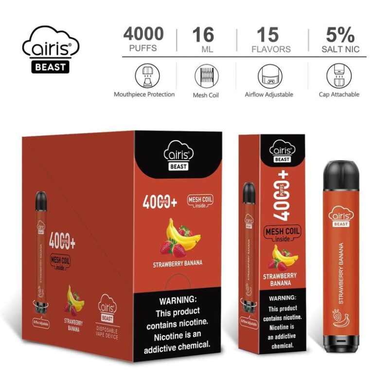 Airis Beast 4000 Puffs Disposable Vape Wholesale High Capacity Lightweight Design - Image 6