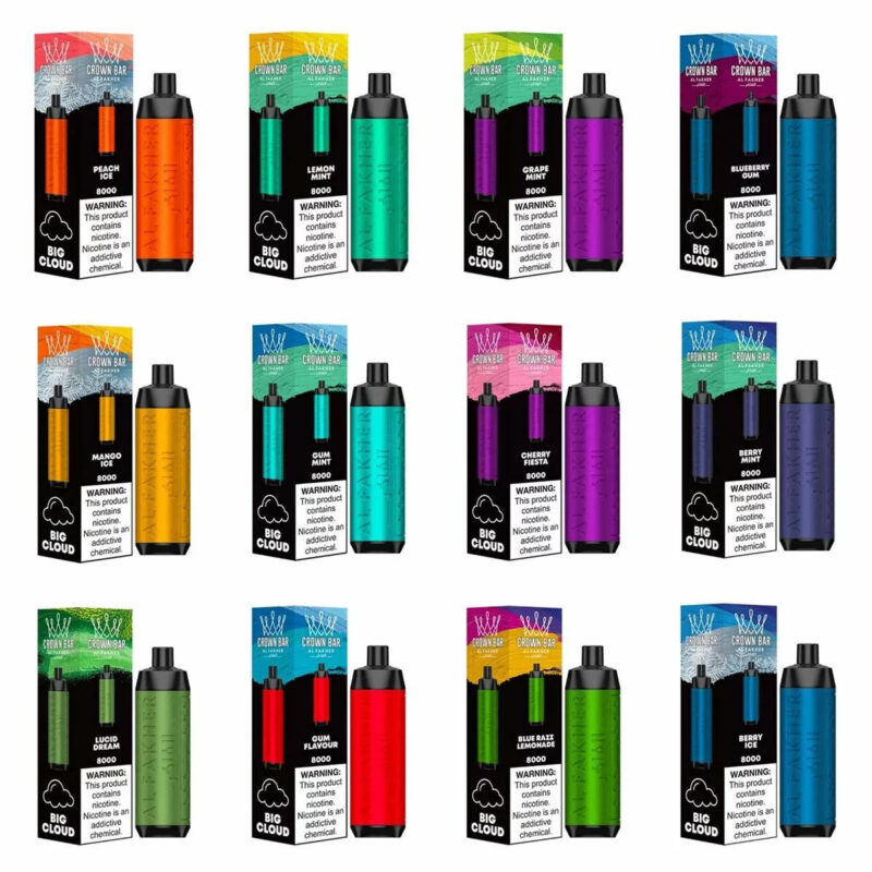 Al Fakher Crown Bar 8000 Puffs Rechargeable Disposable Vape Wholesale Lightweight Portable Solution