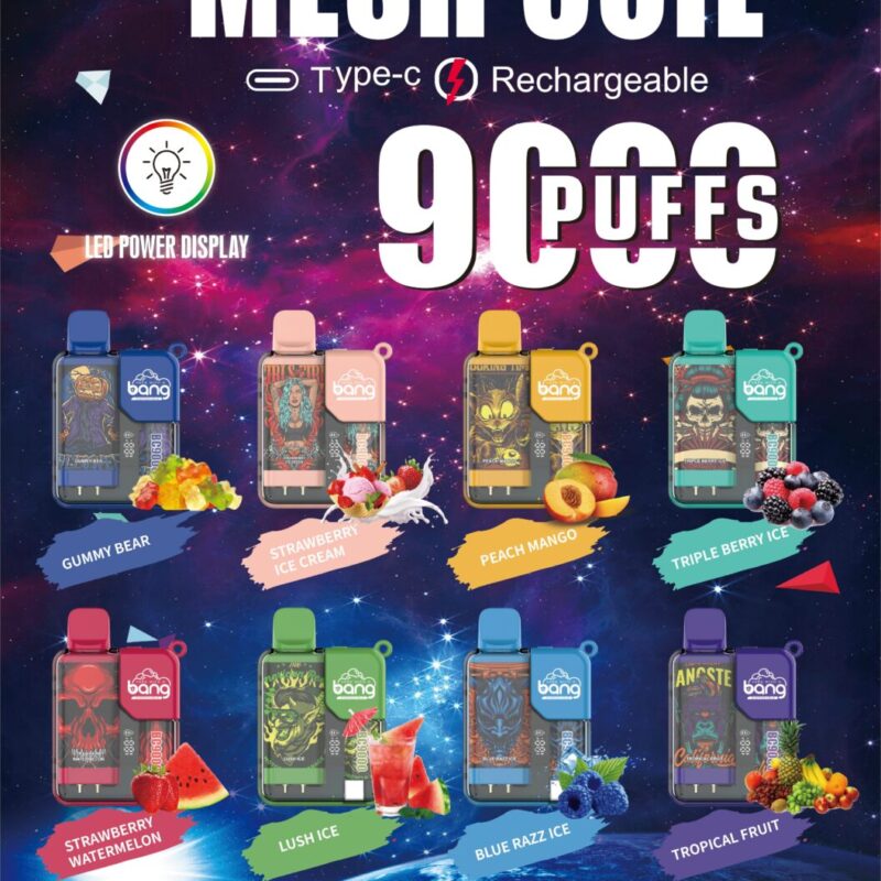 Bang BC9000 Puffs Disposable Vape Wholesale – 9,000 Puffs, 8mL Tank, Portable and Cost-Effective for Bulk Purchase